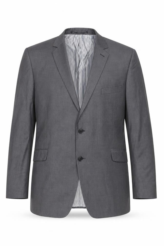 Burton Men's Grey Suit Jacket 46R Two-Button Classic Fit
