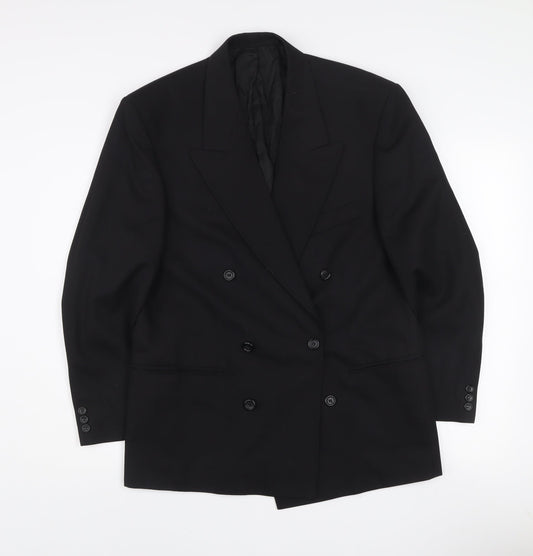 Burton Menswear Black Double-Breasted Suit Jacket 38in Short