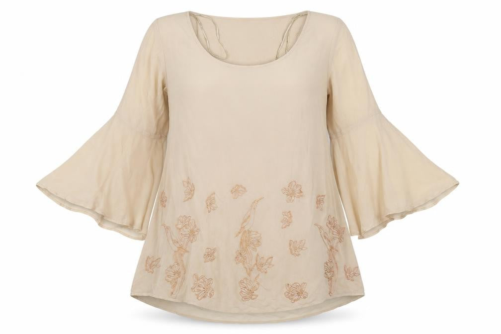 Simply Be Women’s Beige Embroidered Chiffon A-Line Dress Size 14