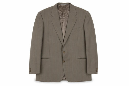 Chester Barrie Men’s Brown Pinstripe 46 Long Wool Single-Breasted Blazer