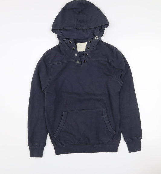 River Island Women Navy Blue XS Pullover Hoodie Cotton Blend