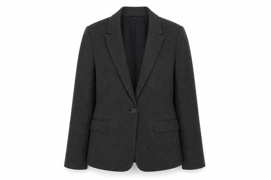 Marks & Spencer Women's Black Mix Size 12 Standard Fit Single-Breasted Blazer