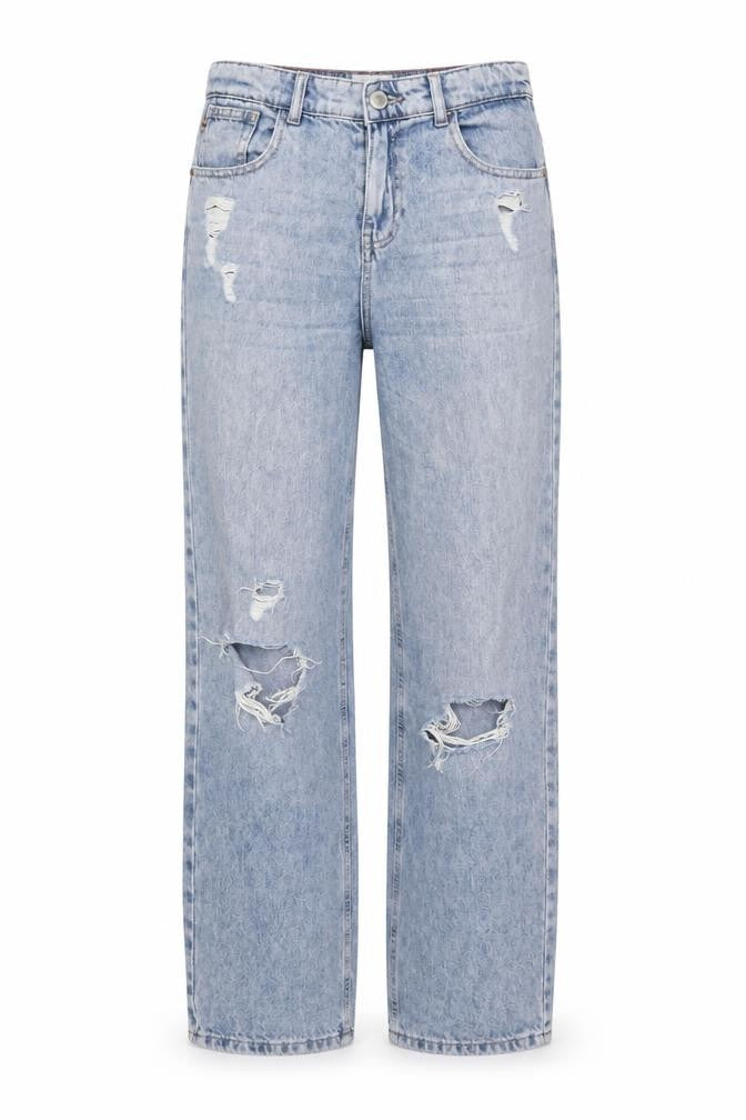 CARS JEANS Women's Blue Distressed Straight Denim Jeans Size 13 Slim