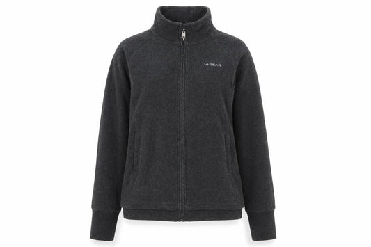 LA Gear Womens Black Fleece Full Zip Jacket Size 10