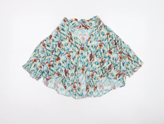 Zara Womens Multicoloured Cropped Viscose Blouse Size 12