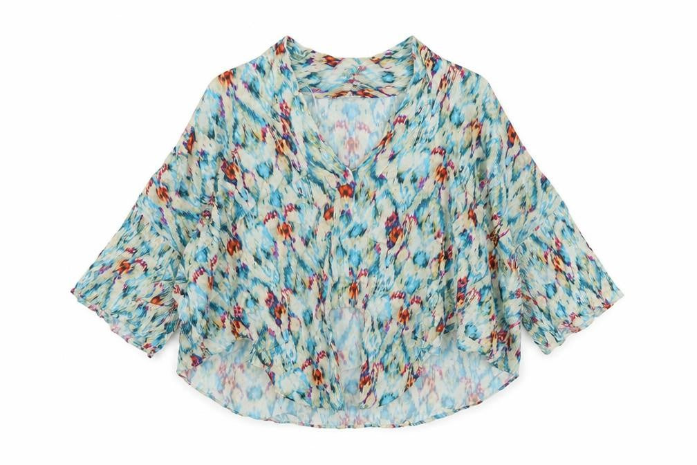 Zara Womens Multicoloured Cropped Viscose Blouse Size 12