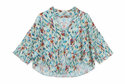Zara Womens Multicoloured Cropped Viscose Blouse Size 12