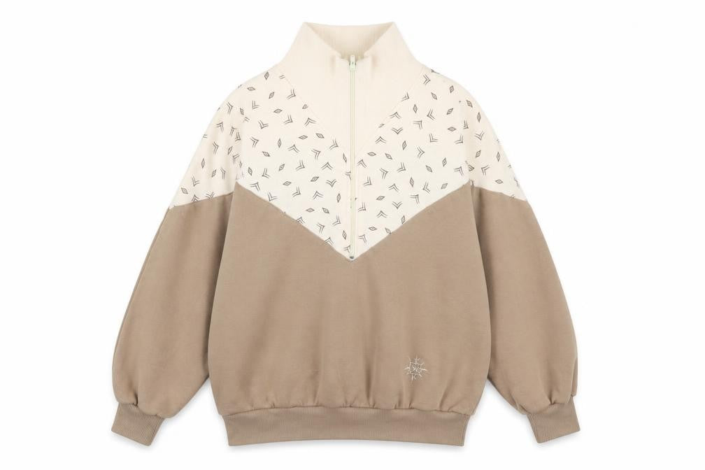 Marks & Spencer Women Beige Cream 1/4 Zip Sweatshirt Size 12-14