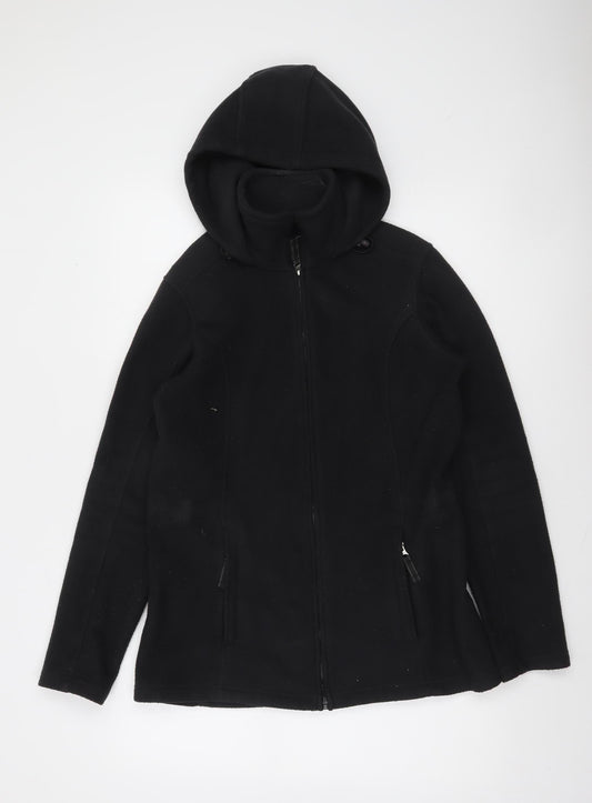 Lands’ End Women’s Black Fleece Full Zip Hoodie Size Small