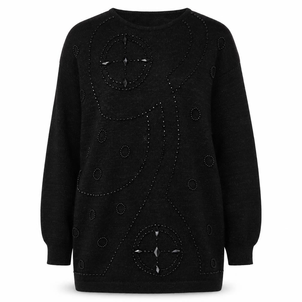Betty Barclay Women's Black Beaded Pullover Jumper Size L