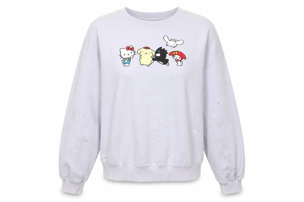 Zara Girls White Hello Kitty Pullover Sweatshirt 13-14 Years Cotton Casual