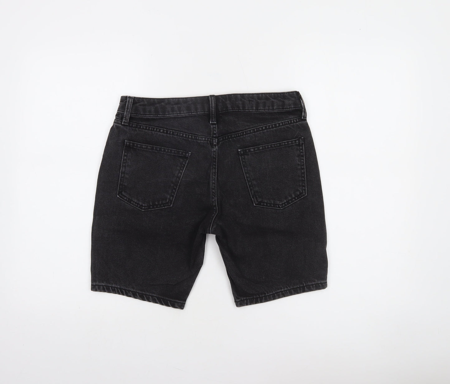 Topman Men's Black Denim Shorts 28in Slim Fit Casual Summer