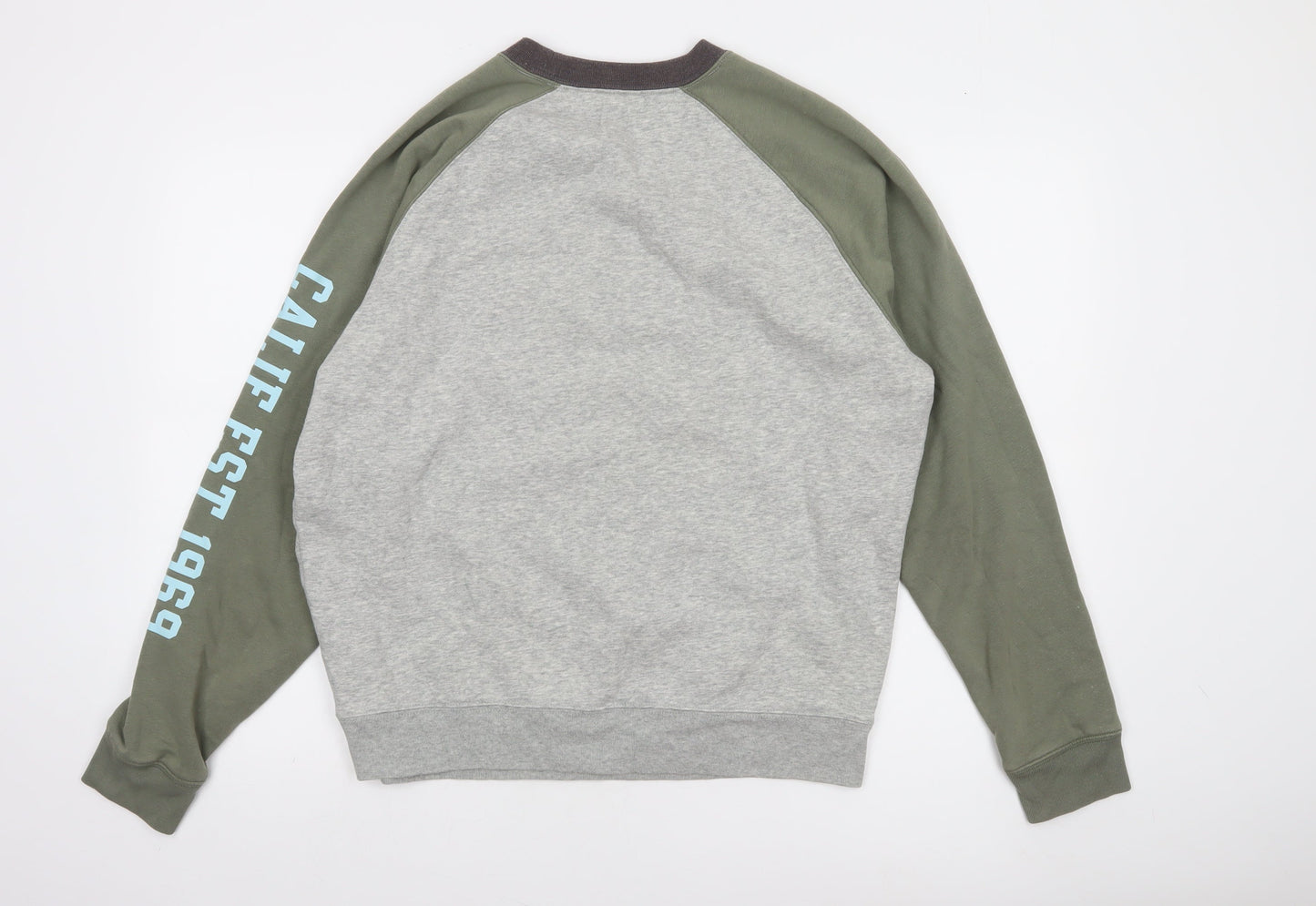 GAP Mens Grey & Khaki Crew Neck Logo Sweatshirt Size M