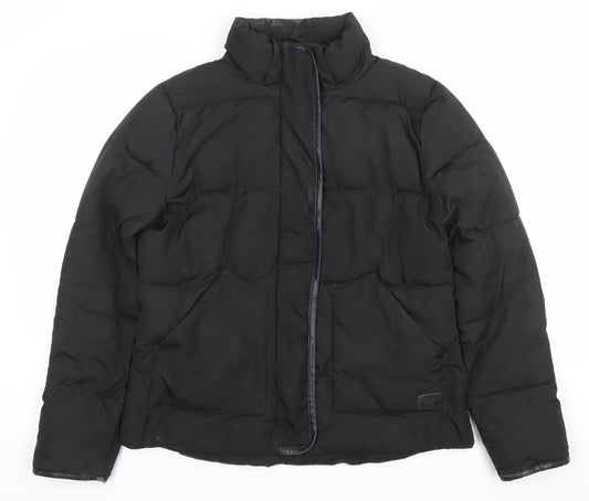 Lee Women's Black Mid-Length Puffer Jacket Size M