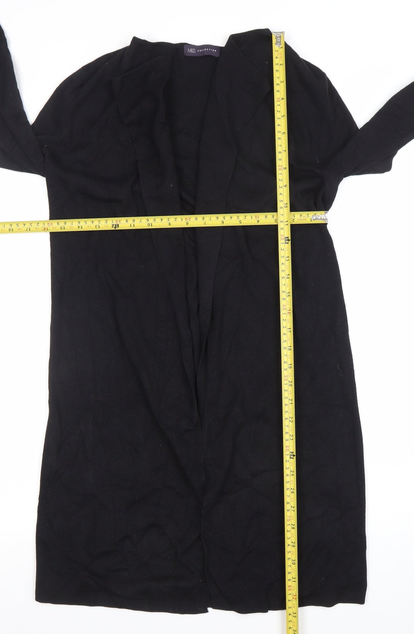 Marks and Spencer Women Black Small Lightweight Knit Cardigan