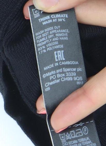 Marks and Spencer Women Black Small Lightweight Knit Cardigan