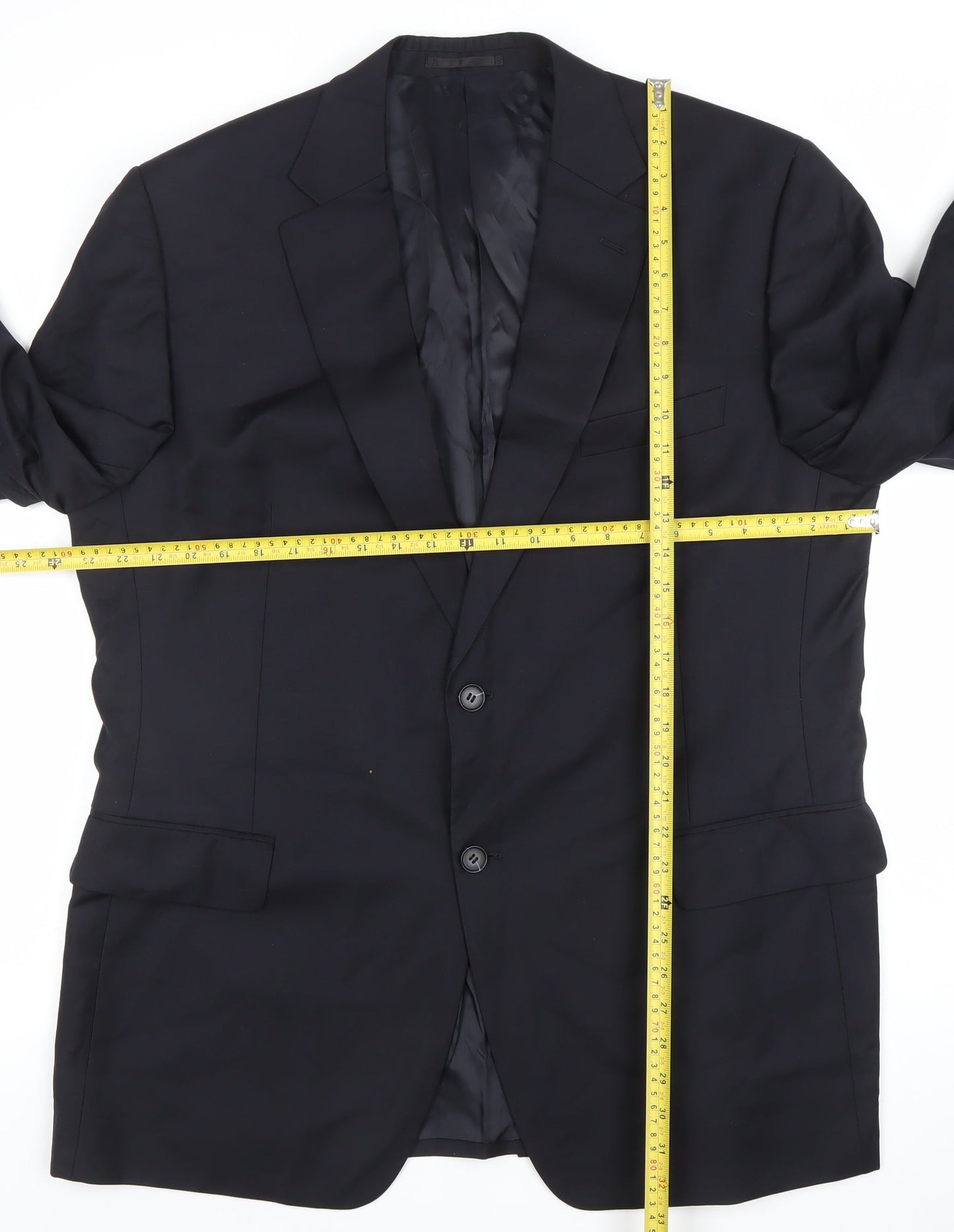 ASCONI Women's Black Wool Single-Breasted Trouser Suit Jacket Size 28