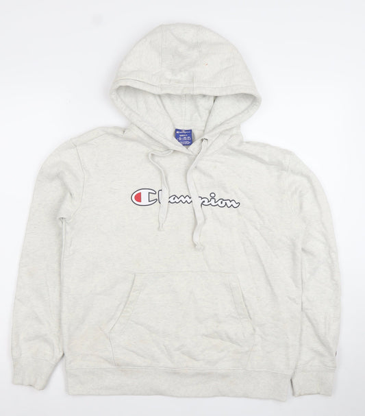 Champion Men's Grey Small Pullover Hoodie Logo Fleece Sweatshirt