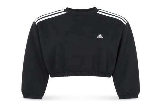 Adidas Womens Black M Cropped Crew Neck Sweatshirt
