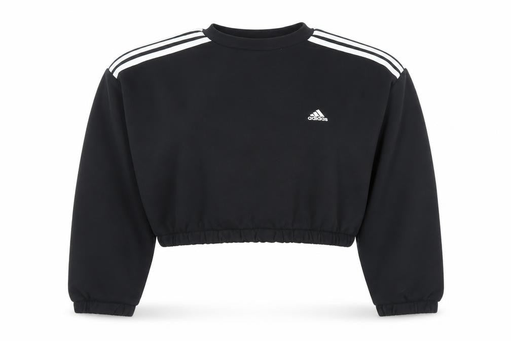 Adidas Womens Black M Cropped Crew Neck Sweatshirt