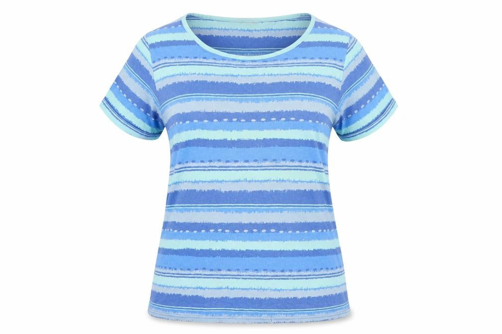 Irie Women's Blue Striped Cotton T-Shirt Size M