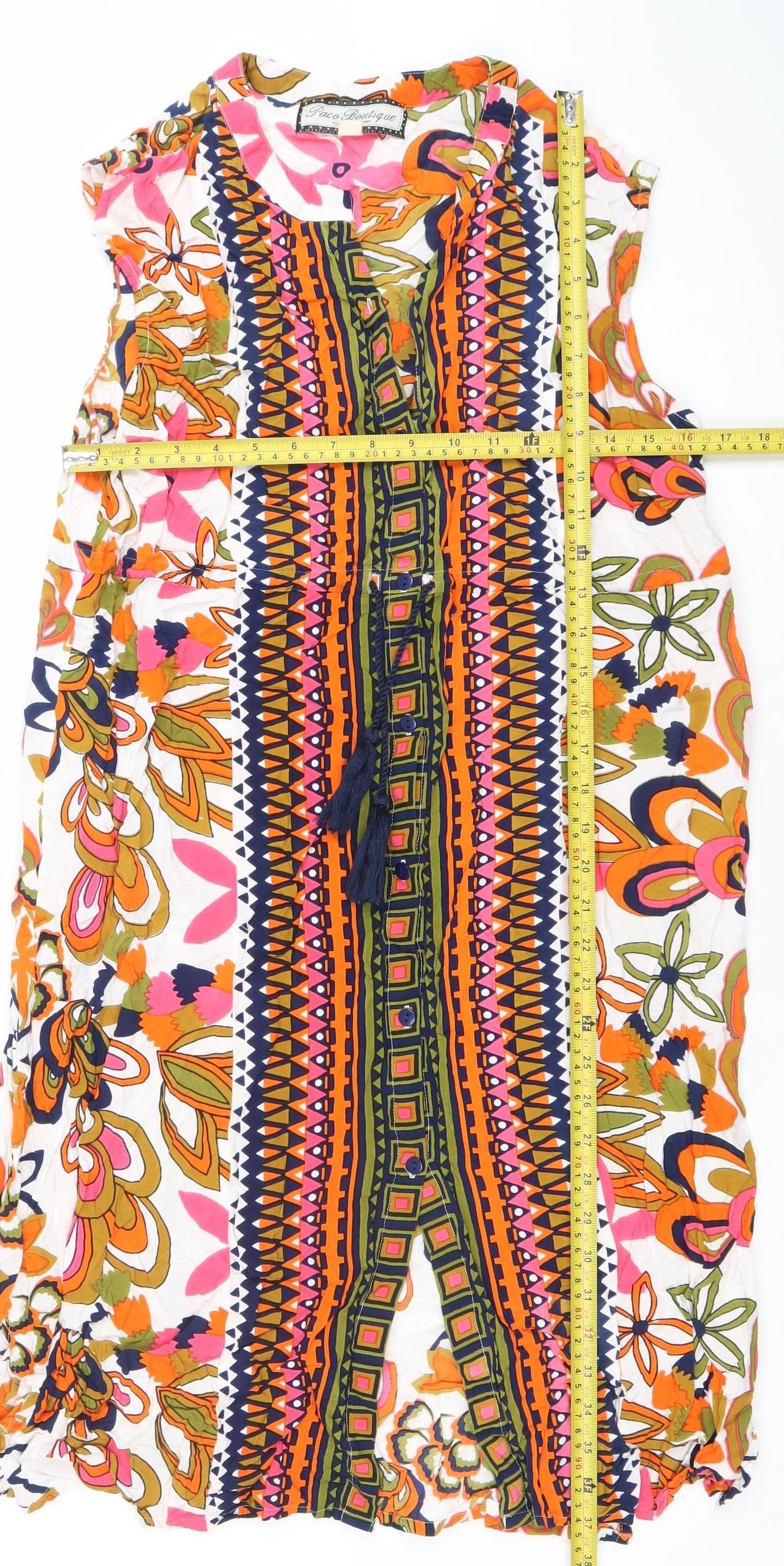 Grace Boutique Women’s Multicoloured Bohemian Midi Dress Size 14 Viscose