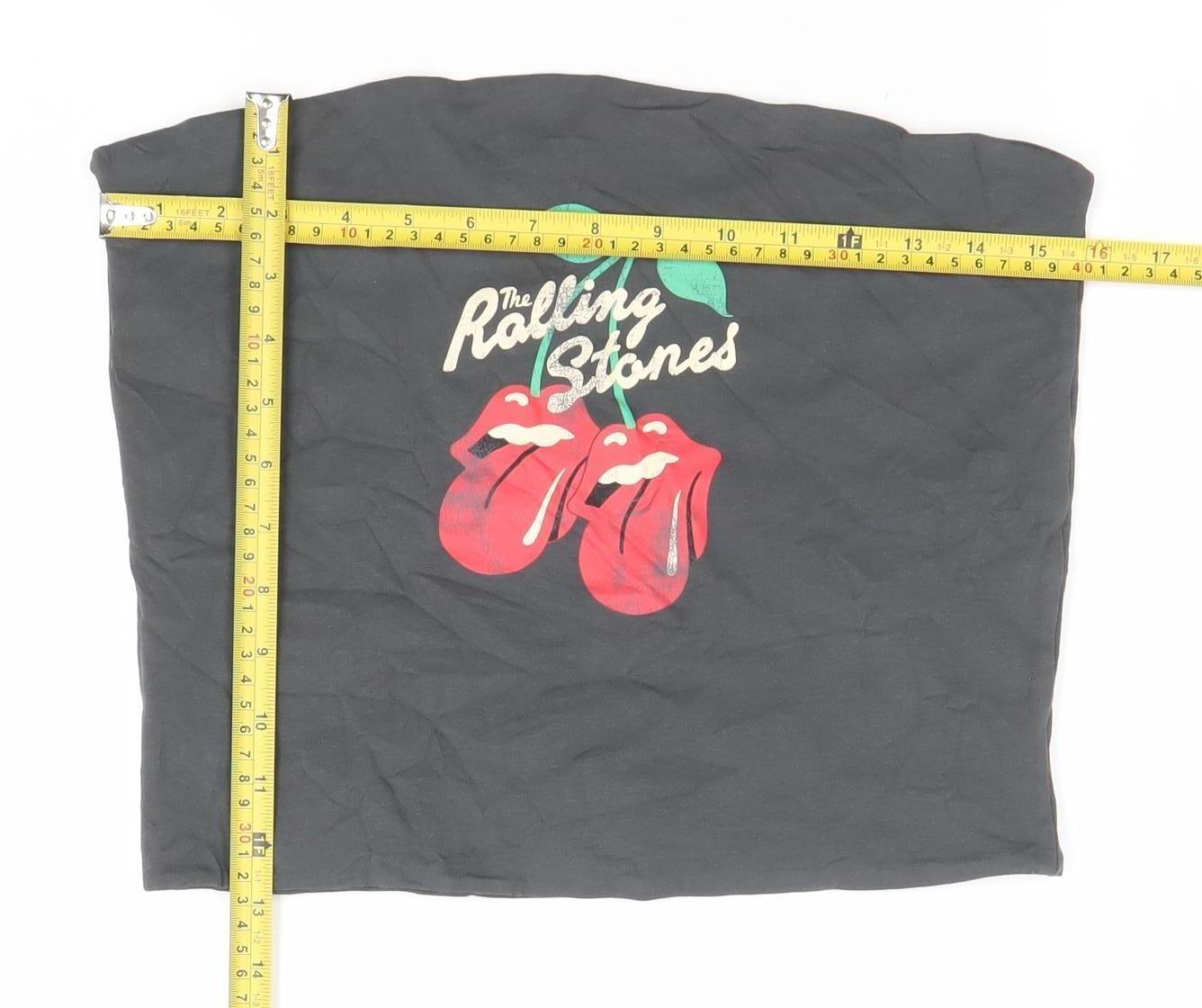 The Rolling Stones Women's Black L Camisole Strapless Band Tank