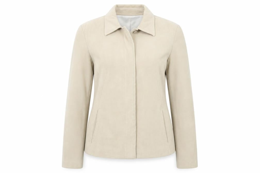 Inspiration Women's Beige Size 14 Suedette Lined Short Jacket