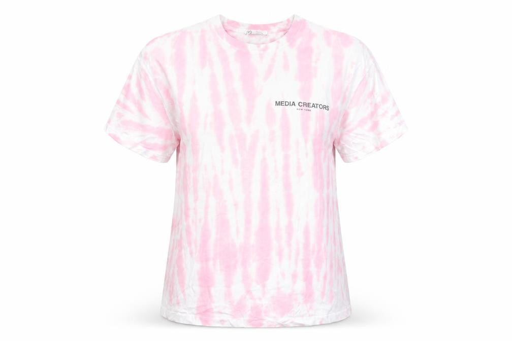 Zara Women Pink Tie-Dye Graphic T-Shirt Medium Casual Style