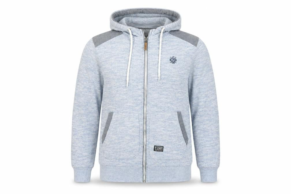 CENTE RED Men's Grey Full Zip Hoodie Small Lightweight Cotton Blend