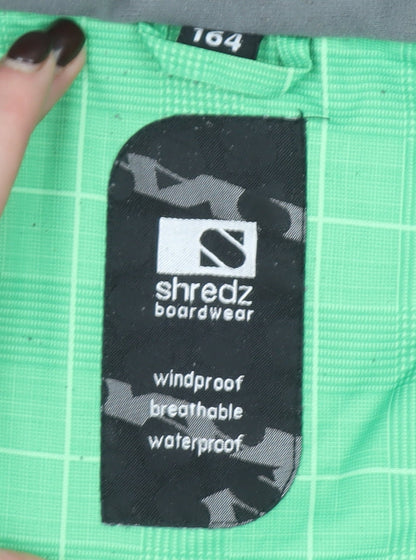 Shredz Green Waterproof Windproof Ski Jacket Teens Hooded 13-14 Years