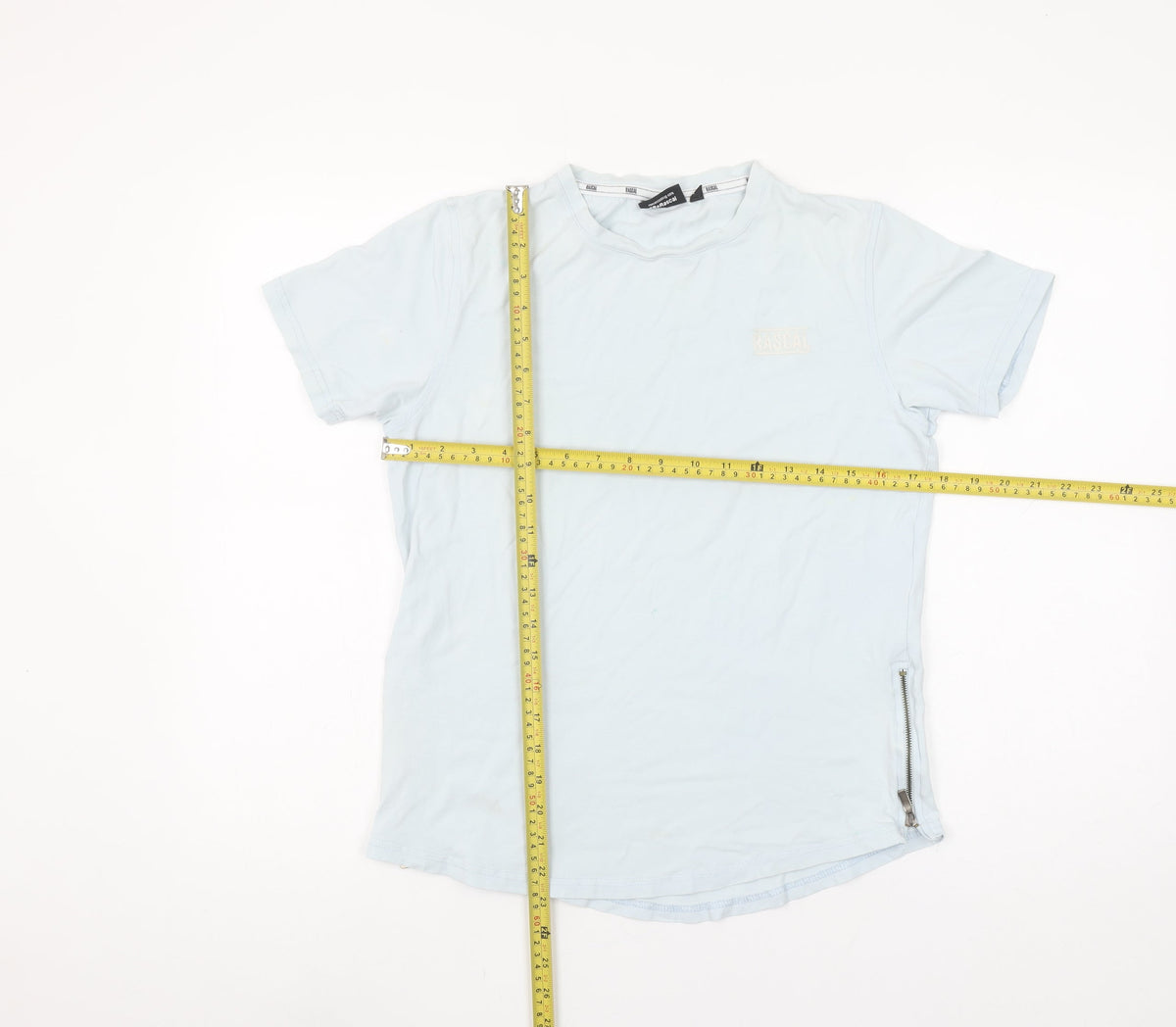 Rascal Boys Blue XL Short Sleeve Slim Fit Cotton Blend T-Shirt with Zip Detail