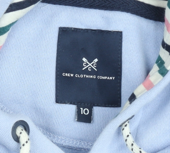 Crew Clothing Women’s Light Blue Cotton Pullover Hoodie Size 10