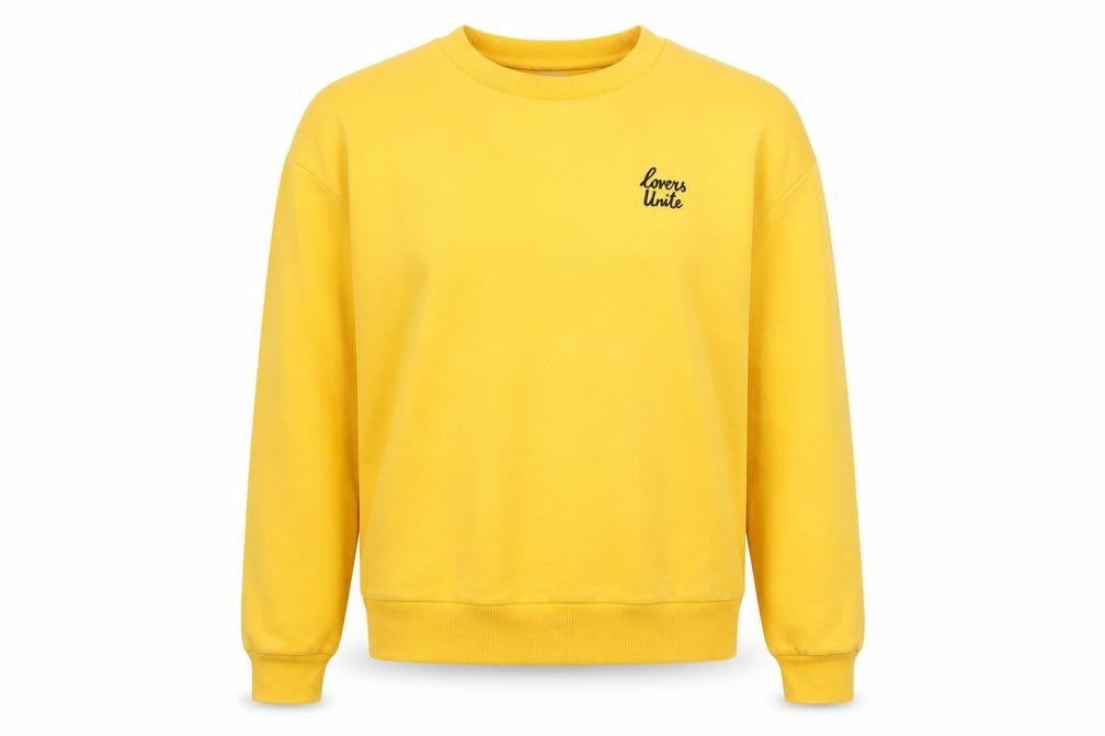 H&M Divided Women's Yellow Lovers Unite Pullover Sweatshirt UK 12