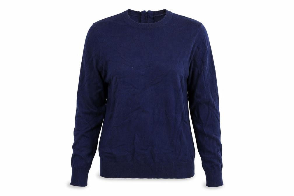 Savida Women's Blue Crew Neck Long Sleeve Pullover Jumper M