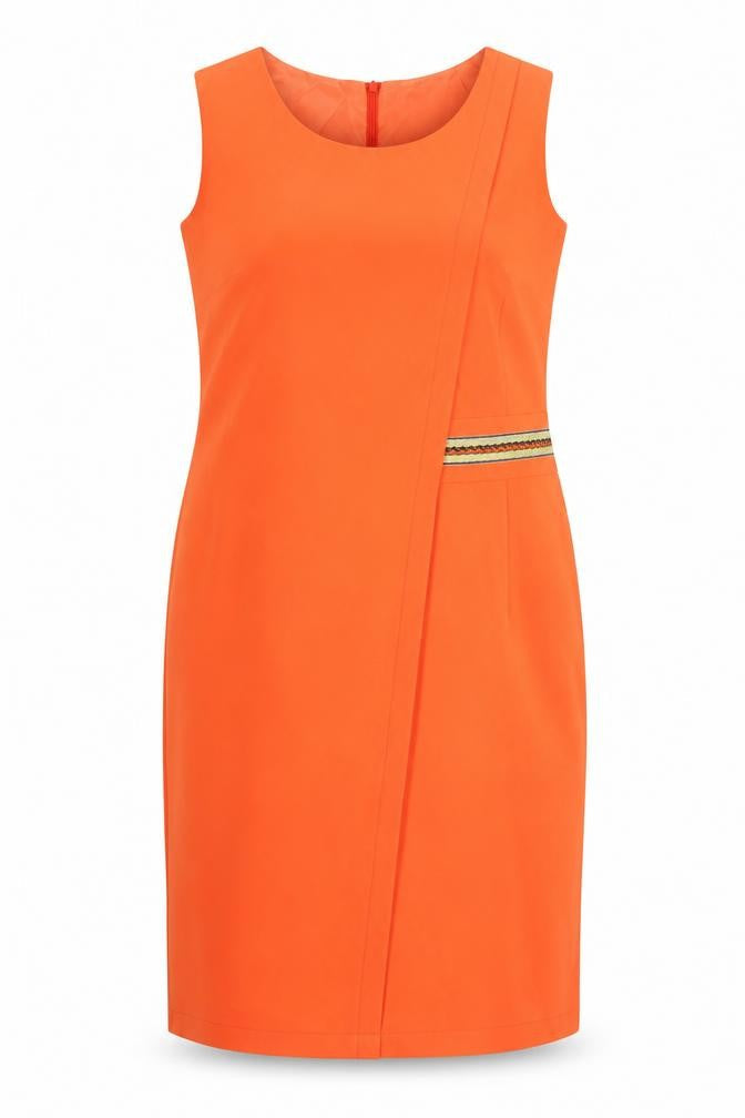 Andamio Women’s Orange Sleeveless Sheath Knee Length Dress Size 14