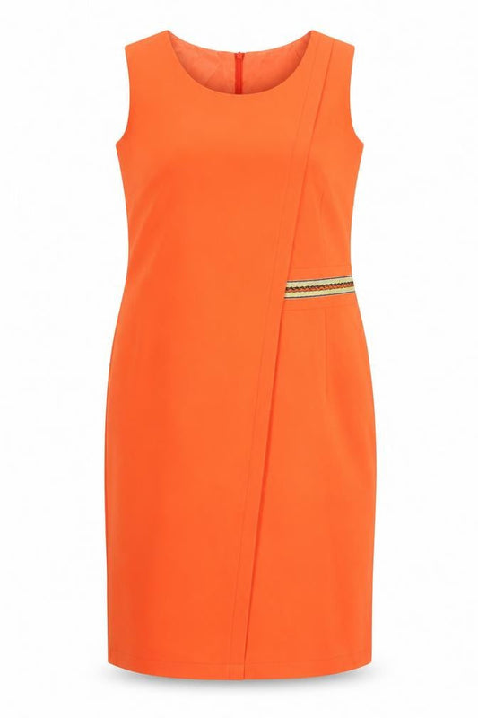 Andamio Women’s Orange Sleeveless Sheath Knee Length Dress Size 14