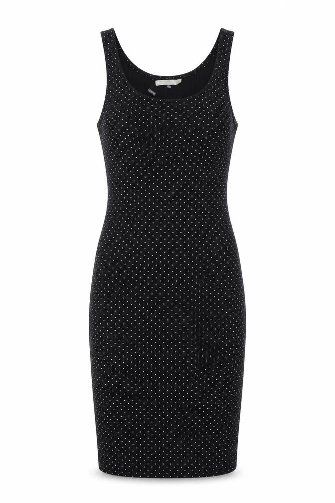 Vera & Lucy Women Black Polka Dot Bodycon Dress M