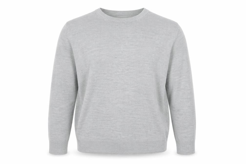 Bassini Men's Grey Acrylic Crew Neck Pullover Jumper XL