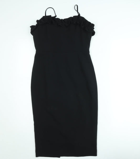 Savida Women's Black Bodycon Midi Dress Size S Off Shoulder