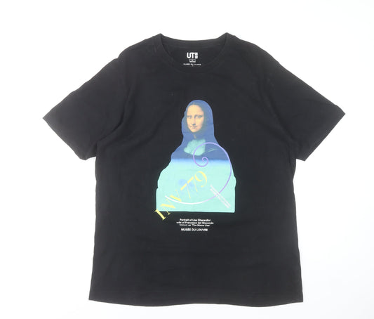 Uniqlo Men’s Black Art Graphic T-Shirt L Musée du Louvre Peter Saville