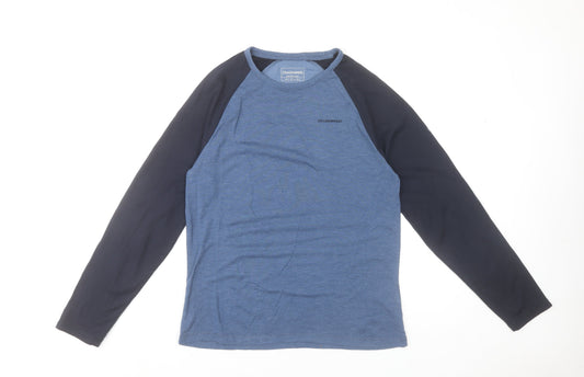 Craghoppers Men's Blue Long Sleeve Polyester Blend Crew Neck T-Shirt Size S
