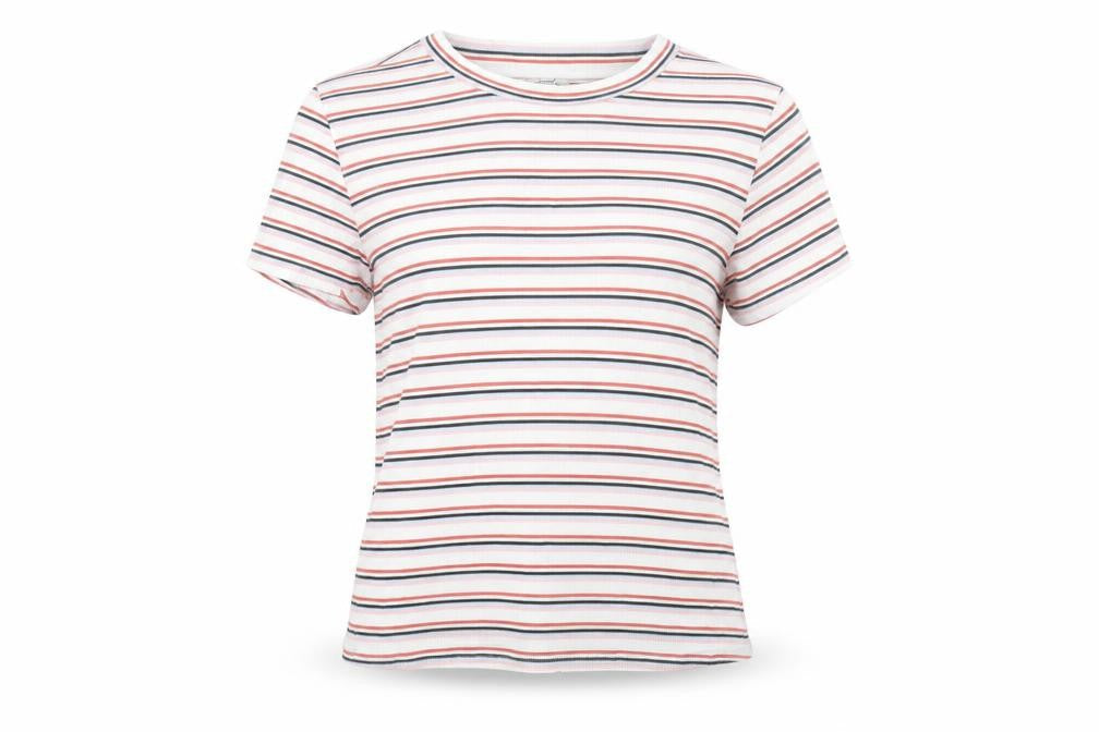 Monki Women's Multicoloured Striped Cotton T-Shirt Size S