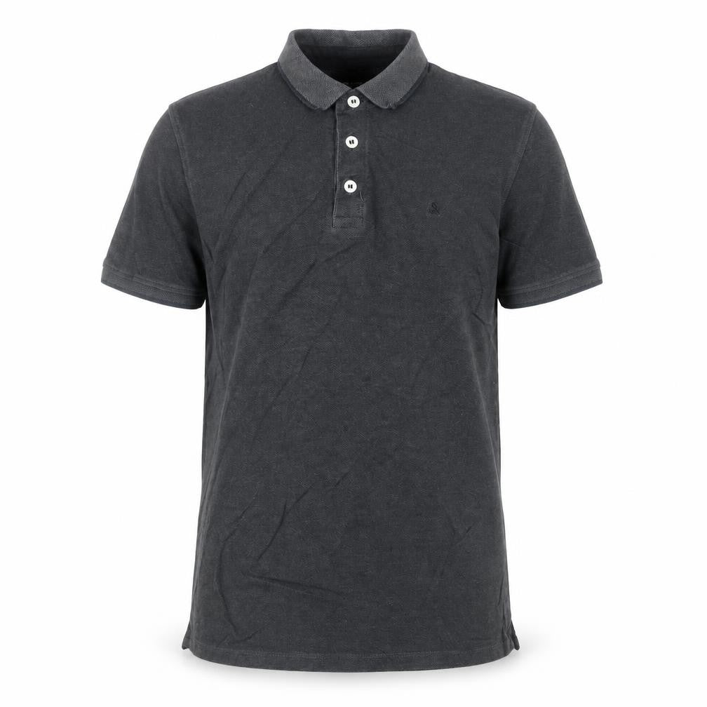 Jack & Jones Men’s Dark Grey Short Sleeve Polo Shirt Size L Cotton Blend