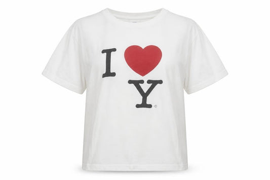 Starworld Women White I Love NY Cotton T-Shirt L Short Sleeve