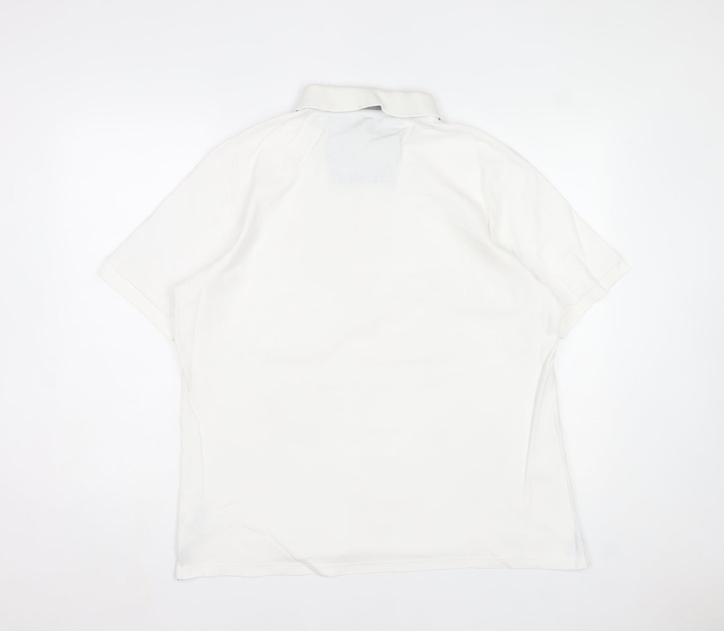 Marks and Spencer Men's White Cotton Polo Shirt Size L Regular Fit