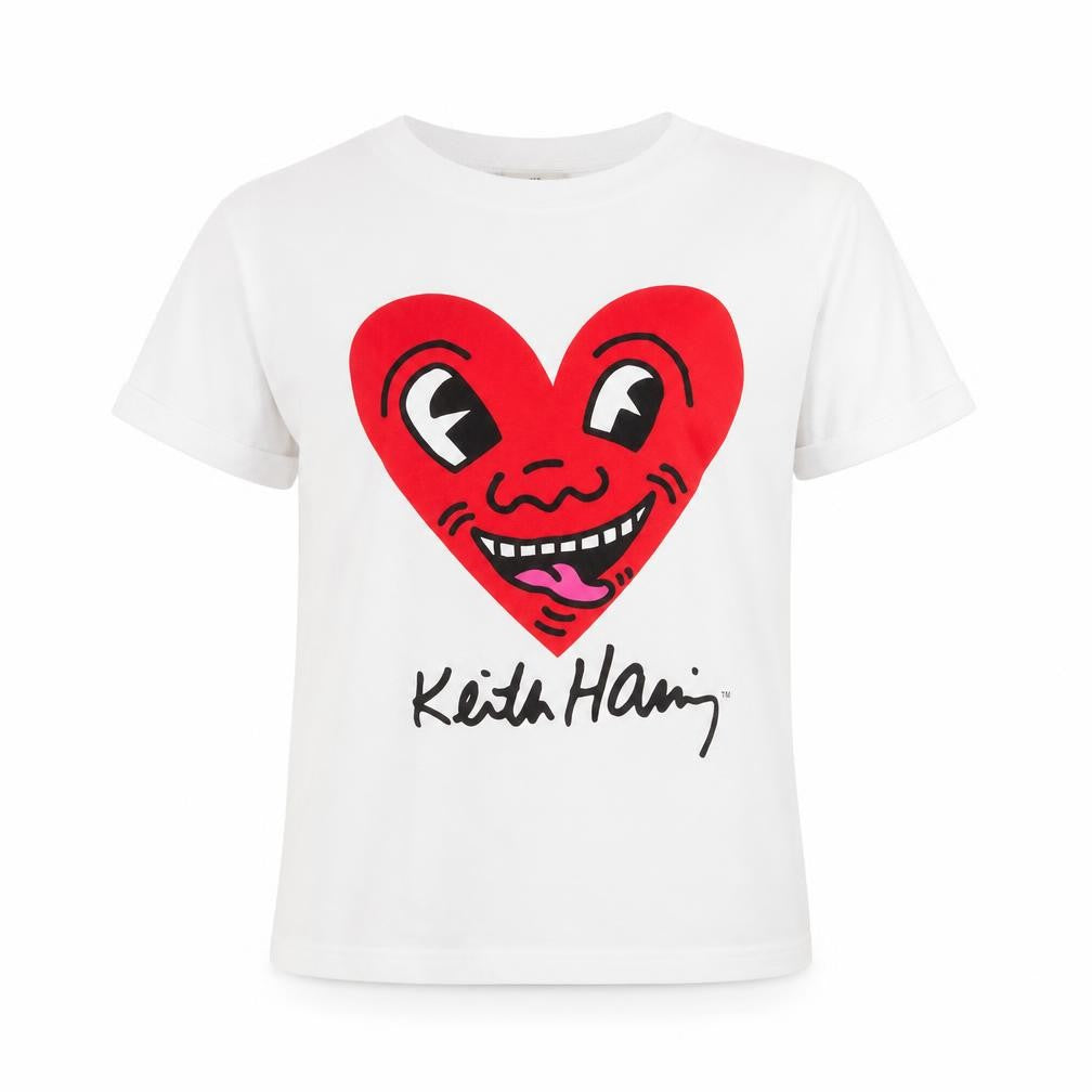 H&M Girls White Keith Haring Graphic T-Shirt 11-12 Years Cotton
