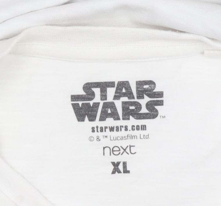 Next Star Wars Men’s White XL R2-D2 Christmas Graphic Cotton T-Shirt