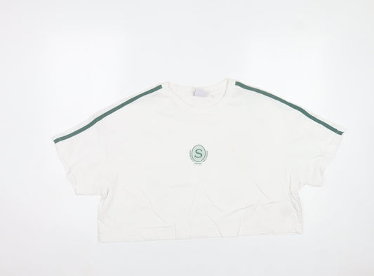 Slazenger Womens White Cropped T-Shirt Size 14 Sports Style