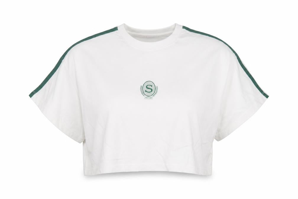 Slazenger Womens White Cropped T-Shirt Size 14 Sports Style